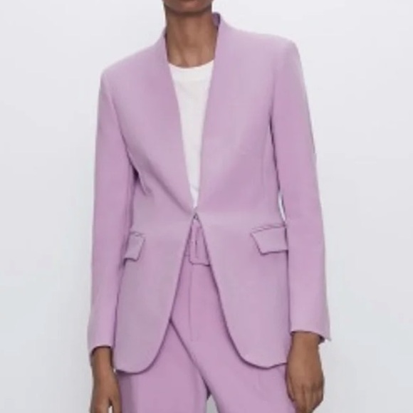 zara purple blazer